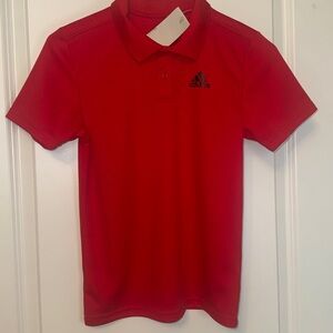 Adidas Kids Golf Polo Shirt in Bold Red size 8 and new with tags!